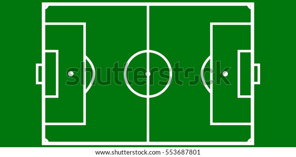 Football Pitch Layout Layout Area Playing Stock Vector (Royalty Free