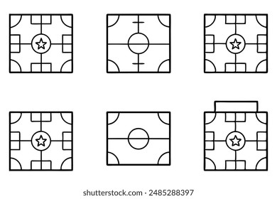 Football Pitch Line Art Detailed Hand Drawn Field Illustration