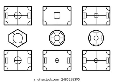 Football Pitch Line Art Simple and Elegant Field Design