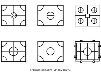 Football Pitch Line Art Stylish Linework for Sports Projects