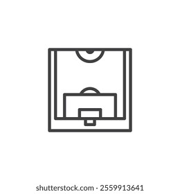 Football pitch line icon. linear style sign for mobile concept and web design. Soccer Goal Line outline vector icon. Symbol, logo illustration. Vector graphics