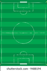 Football pitch with white lines and corner flags