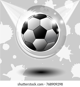 football placed on grunge design