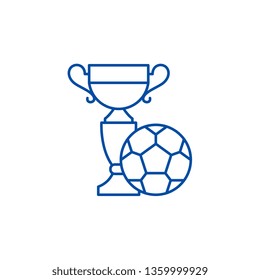 Football play field  line icon concept. Football play field  flat  vector symbol, sign, outline illustration.