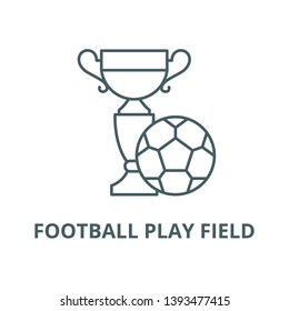 Football play field  vector line icon, linear concept, outline sign, symbol