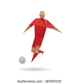 Football player abstract isolated on a white background