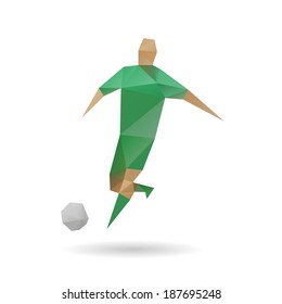 Football player abstract isolated on a white background, vector illustration