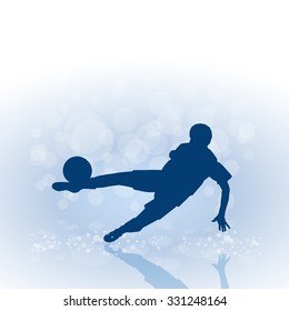 Football player in action, vector background