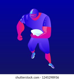 Football player - American football vector illustration on gradient