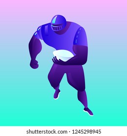 Football player - American football vector illustration on gradient