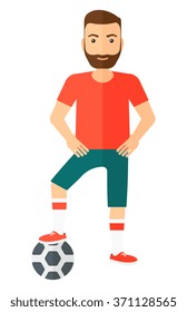 Football player with ball.