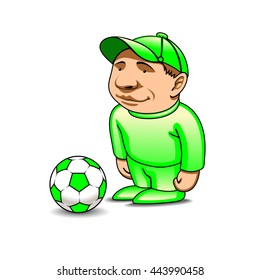 Football player with the ball (green)