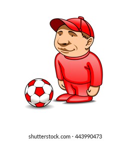 Football player with the ball (red)