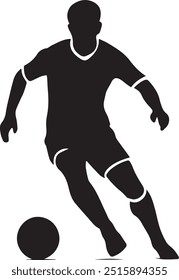 A football player with a ball vector created for various teams. The design is clean and striking, making it perfect for logos, posters, t-shirts, and other graphic projects