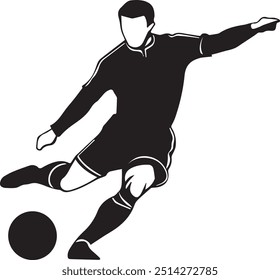 A football player with a ball vector designed for various teams. The design is clean and striking, making it ideal for logos, posters, t-shirts, and other graphic projects