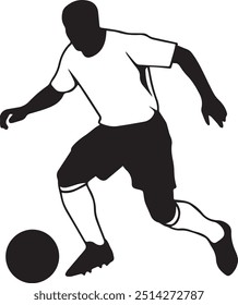 A football player with a ball vector designed for various teams. The design is clean and striking, making it ideal for logos, posters, t-shirts, and other graphic projects