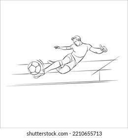 football player black and white vector illustration
