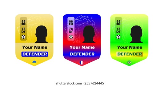 football player card with countries