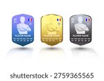 Football Player Card Template Set with Stats – Striker, Goalkeeper and Midfielder