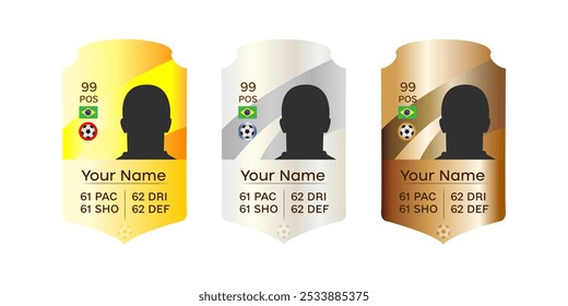 football player cards with gold silver bronze