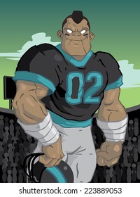 football player cartoon illustration vector