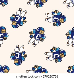 football player , cartoon seamless pattern background