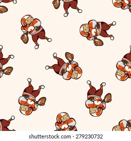 football player , cartoon seamless pattern background