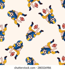 football player , cartoon seamless pattern background