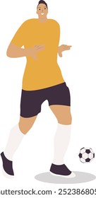 Football Player Character in Flat Cartoon Concept. Vector Illustration Design