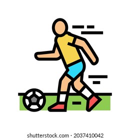 football player color icon vector. football player sign. isolated symbol illustration