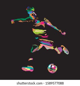 football player colorful vector illustration