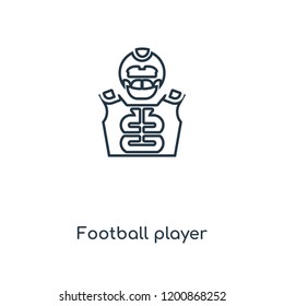 Football player concept line icon. Linear Football player concept outline symbol design. This simple element illustration can be used for web and mobile UI/UX.