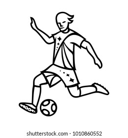 Football Player Dribbling With A Ball 7