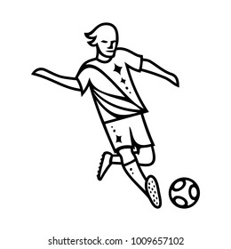 Football Player Dribbling With A Ball 8