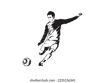 football player figure, free kick style, vector