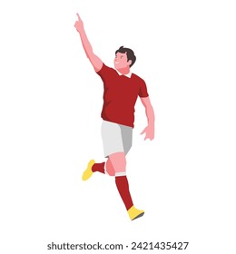 Football Player Flat Design Illustration