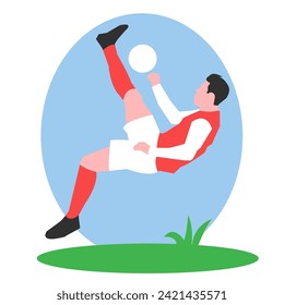 Football Player Flat Design Illustration