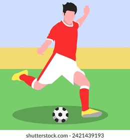 Football Player Flat Design Illustration