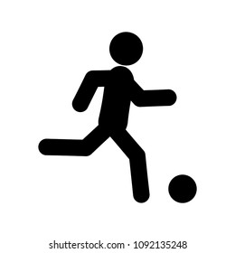 Football player glyph icon, isolated on white background