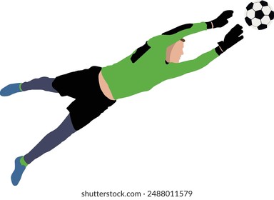 Football player goalkeeping illustration flat design