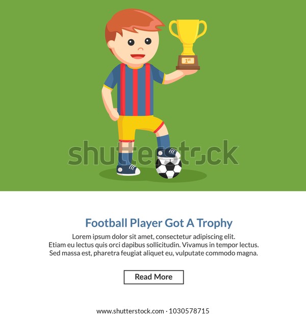 Football Player Got Trophy Job Information Stock Vector Royalty Free