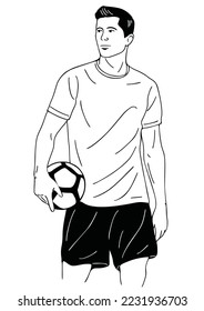 football player
hand drawn art Flat Vector illustration