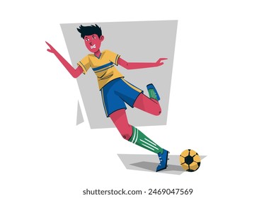 football player. handraw vector illustration.