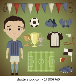 Football player and his gear