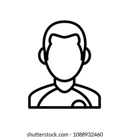 football player icon. athlete man illustration. simple outline style symbol.