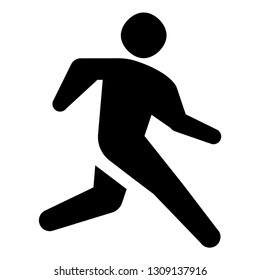 Football player icon. Simple style sport event poster background