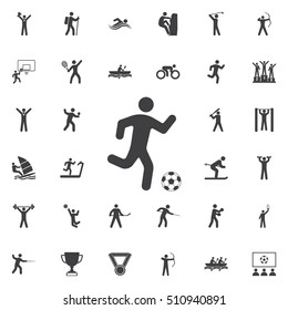 football player Icon Vector Illustration on the white background. Sport icons universal set for web and mobile