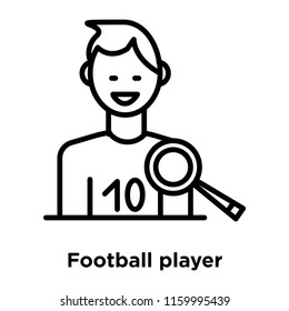 Football player icon vector isolated on white background, Football player transparent sign , line or linear sign, element design in outline style