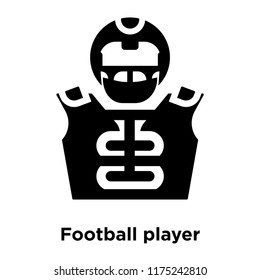 Football player icon vector isolated on white background, logo concept of Football player sign on transparent background, filled black symbol