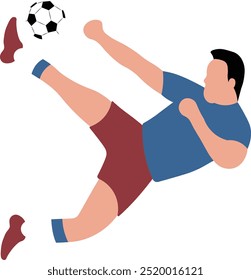 Ilustração de jogador de futebol no desenho animado. Ilustração de vetor isolada no plano de fundo branco.